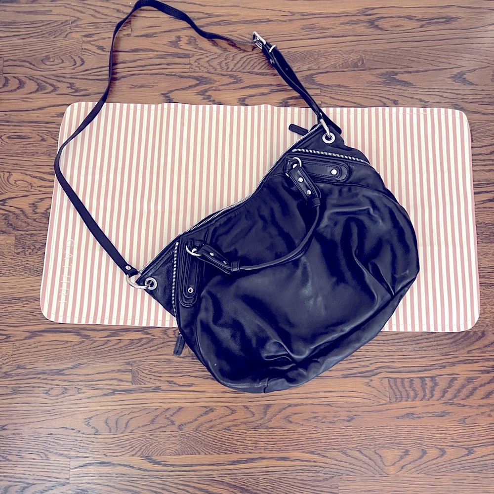 Marni - large black lambskin balloon tote - authentic